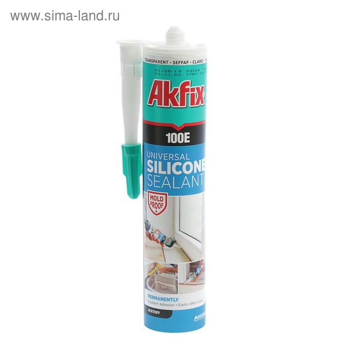 Герметик Akfix 100E, универсальный, силиконовый, прозрачный, 280 мл
Герметик Akfix 100E, универсальный, силиконовый, прозрачный, 280 мл