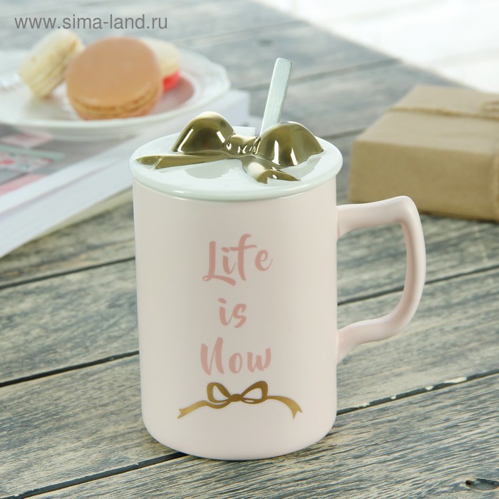 Кружка 500 мл "Подарок", с керамической крышкой и ложкой, рисунок и цвета МИКС
Кружка 500 мл "Подарок", с керамической крышкой и ложкой, рисунок и цвета МИКС