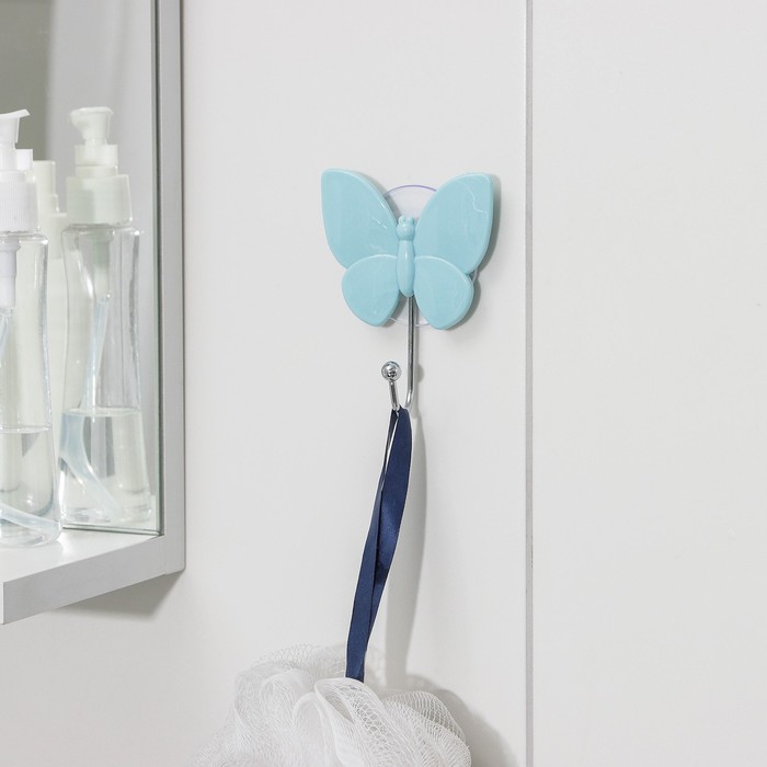 фото Крючок на вакуумной присоске «бабочка», цвет микc