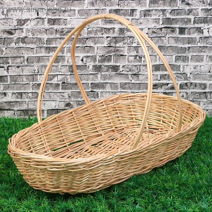 фото Корзина «продуктовая», дно=19х39, dверх: 44×26 см, h=7/31 см, ручное плетение, лоза