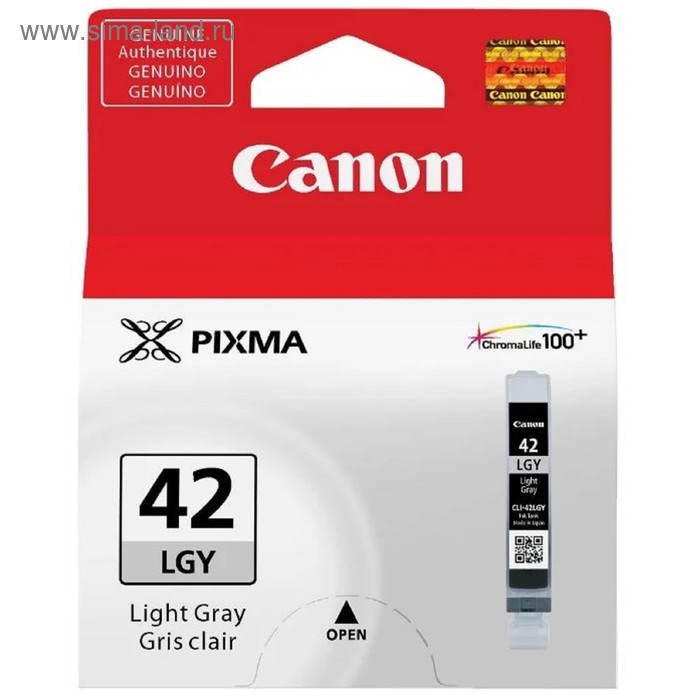 Картридж струйный Canon CLI-42LGY 6391B001 светло-серый для Canon PRO-100 (835стр.)
Картридж струйный Canon CLI-42LGY 6391B001 светло-серый для Canon PRO-100 (835стр.)
