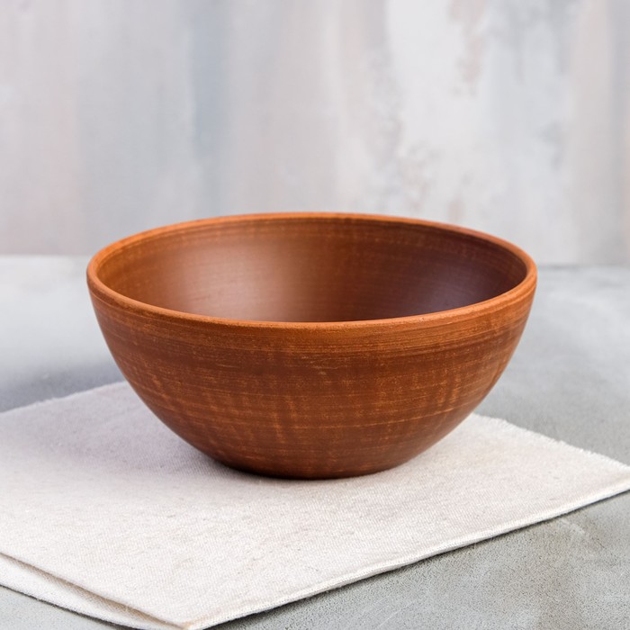 Миска для первых блюд, гладкая, красная глина, 0.7 л 
Миска для первых блюд, гладкая, красная глина, 0.7 л