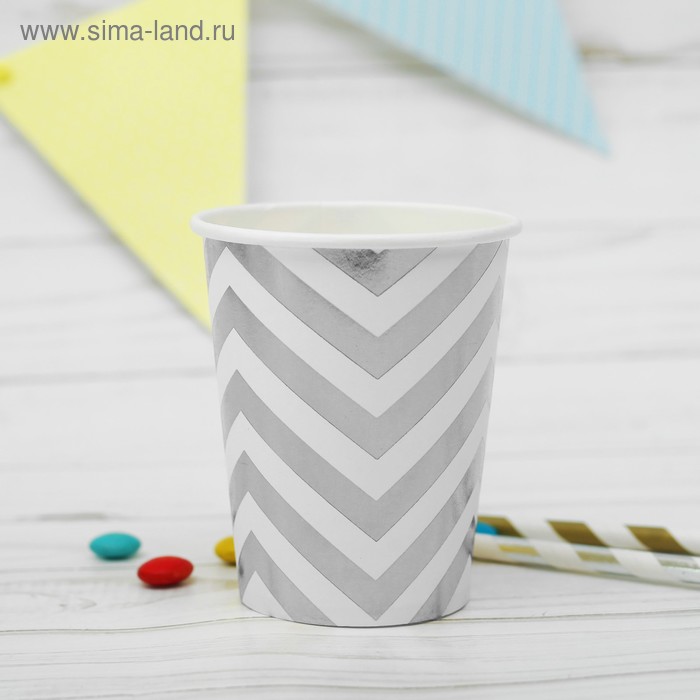 Стаканы бумажные «Зигзаг», набор 6 шт., 250 мл, цвет серебряный
Стаканы бумажные «Зигзаг», набор 6 шт., 250 мл, цвет серебряный