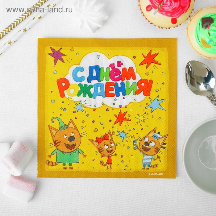 Салфетки «Три Кота», набор 12 шт., 33х33 см, цвет жёлтый
Салфетки «Три Кота», набор 12 шт., 33х33 см, цвет жёлтый
