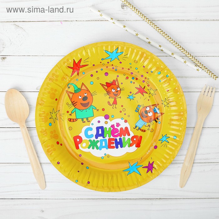 Тарелка бумажная «Три кота», 6 шт., 22 см, цвет жёлтый
Тарелка бумажная «Три кота», 6 шт., 22 см, цвет жёлтый