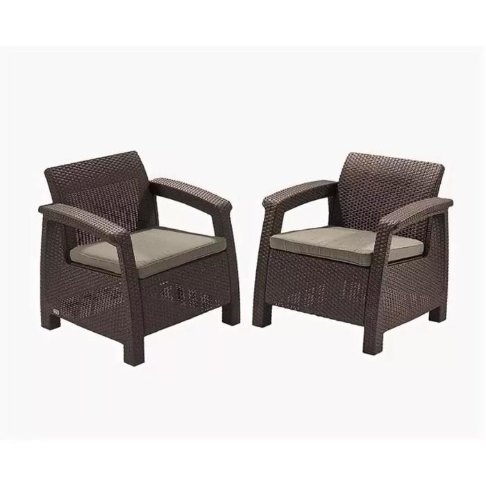 фото Комплект мебели corfu duo set: два кресла, цвет коричневый keter