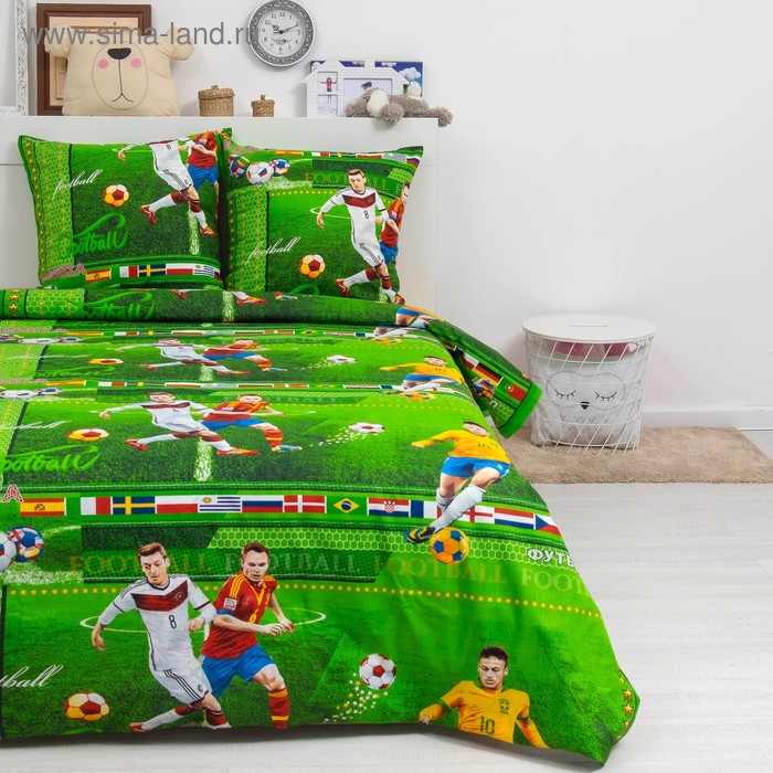 Детское постельное бельё ДайПоспать «Форвард», 147х217 см, 150х220 см, 70х70 см - 2шт 
Детское постельное бельё ДайПоспать «Форвард», 147х217 см, 150х220 см, 70х70 см - 2шт
