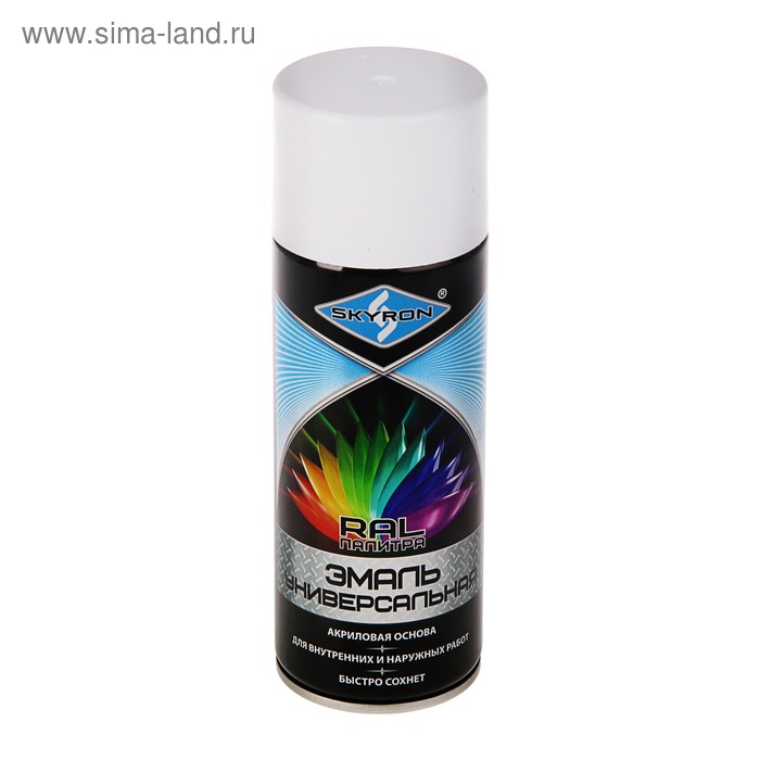 Эмаль универсальная акриловая SKYRON, белая (RAL 9003), 520 мл.
Эмаль универсальная акриловая SKYRON, белая (RAL 9003), 520 мл.