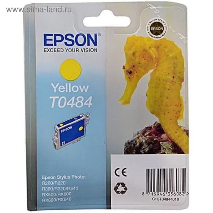 Картридж струйный Epson C13T048440 желтый для Epson St Ph R300/RX500
Картридж струйный Epson C13T048440 желтый для Epson St Ph R300/RX500