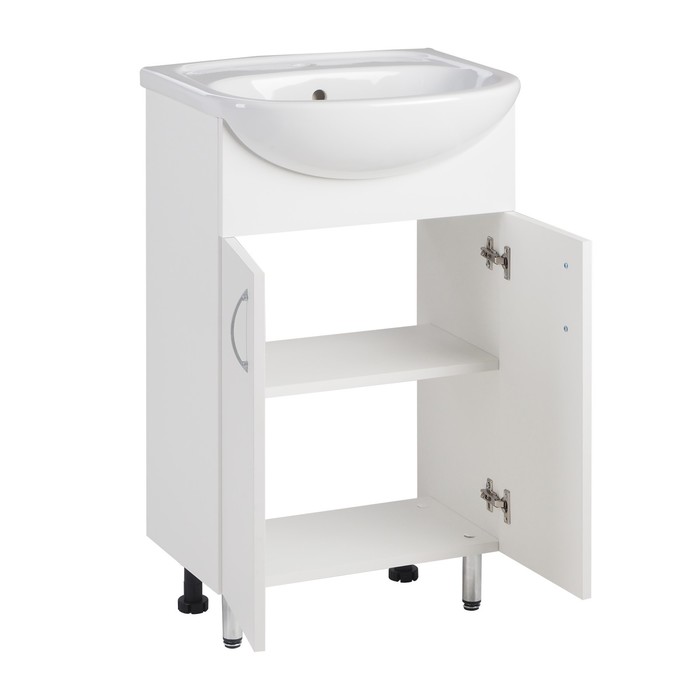 фото Комплект мебели: тумба белая + раковина "уют - 500", 50 х 41,7 х 81 см альтерна