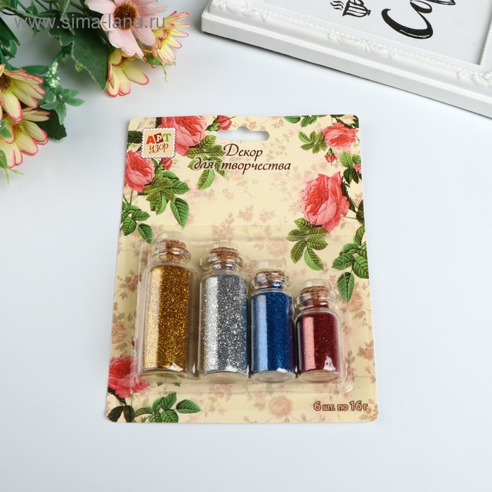 Набор 4 бутылочки с глиттером "Блеск" 7,5/6,5/5,5/4,5 см, объем: 20/15/10/7 мл МИКС 
Набор 4 бутылочки с глиттером "Блеск" 7,5/6,5/5,5/4,5 см, объем: 20/15/10/7 мл МИКС