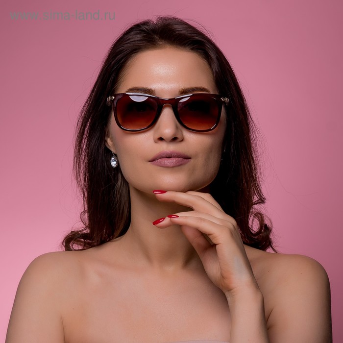 фото Очки солнцезащитные wayfarer. оправа матовая, дужки металл со вставк, микс, 14,5*13,5*4,5см