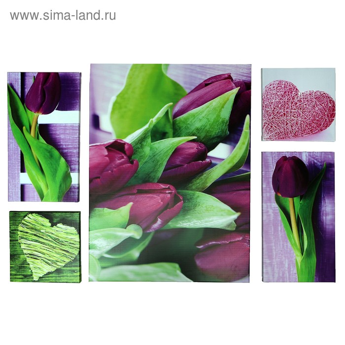 Модульная картина "Тюльпаны" 100х70 см (23х23 - 2шт, 23х42 - 2шт, 71х52 - 1 шт)
Модульная картина "Тюльпаны" 100х70 см (23х23 - 2шт, 23х42 - 2шт, 71х52 - 1 шт)