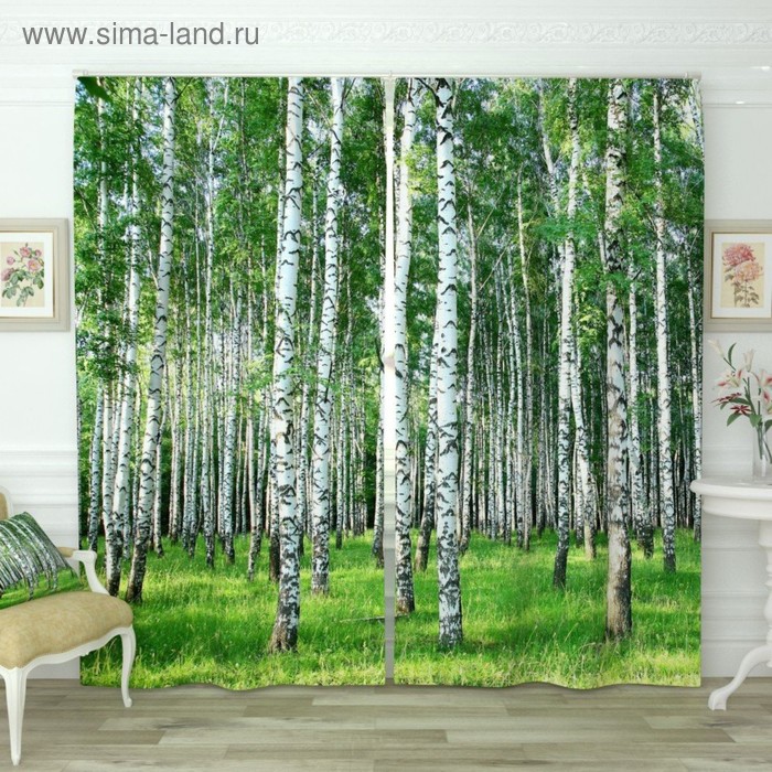 Фотошторы «Берёзовая роща», размер 150х260 см-2 шт., габардин
Фотошторы «Берёзовая роща», размер 150х260 см-2 шт., габардин