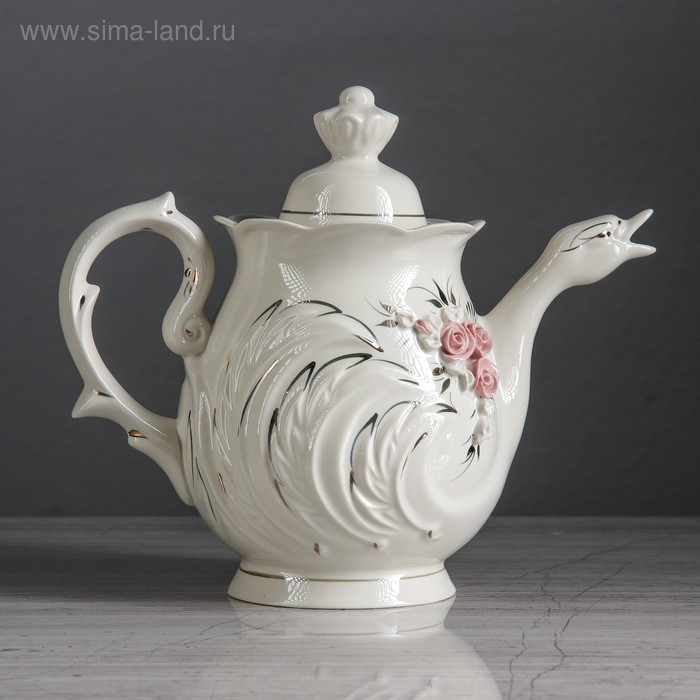 Чайник для заварки "Лебедь", белый, 1 л
Чайник для заварки "Лебедь", белый, 1 л