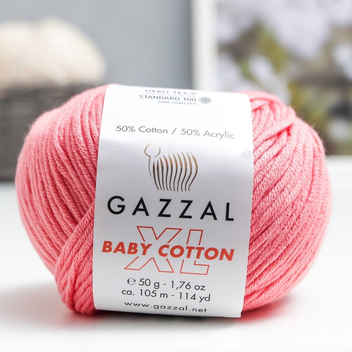 Пряжа "Baby Cotton XL" 50% хлопок, 50% полиакрил 105м/50гр (3435 гранат)
Пряжа "Baby Cotton XL" 50% хлопок, 50% полиакрил 105м/50гр (3435 гранат)