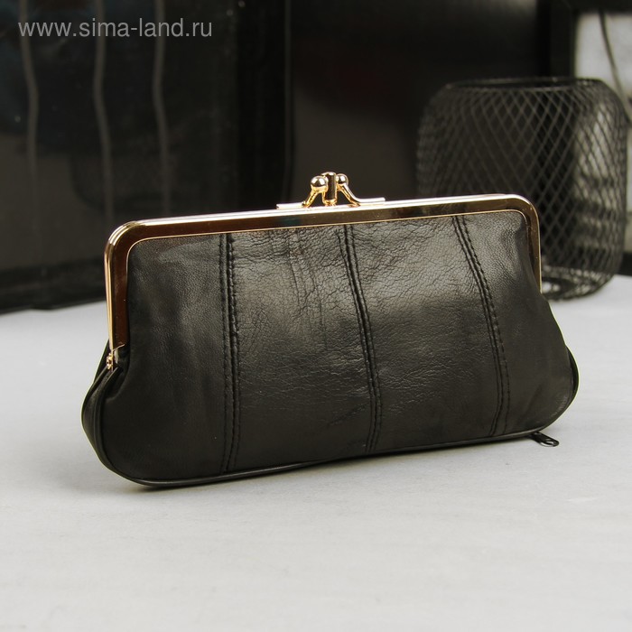 Косметичка, отдел на фермуаре, цвет чёрный
Косметичка, отдел на фермуаре, цвет чёрный