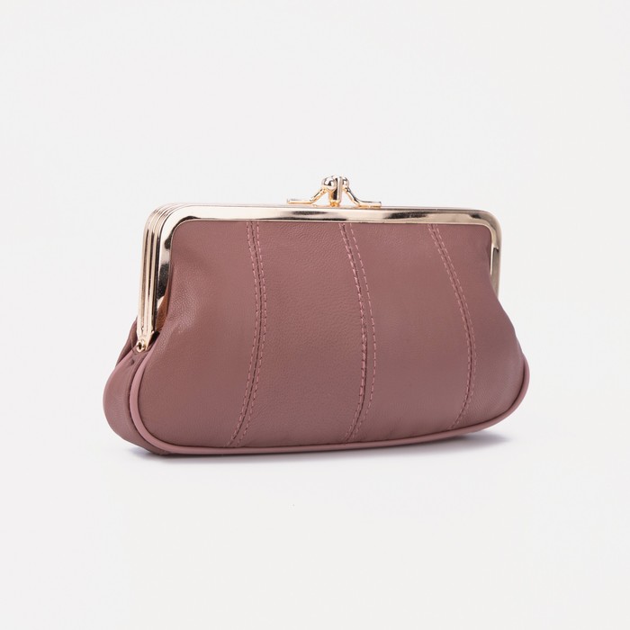 фото Косметичка, отдел на фермуаре, цвет розовый