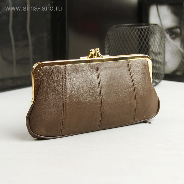 Косметичка, отдел на фермуаре, цвет коричневый
Косметичка, отдел на фермуаре, цвет коричневый