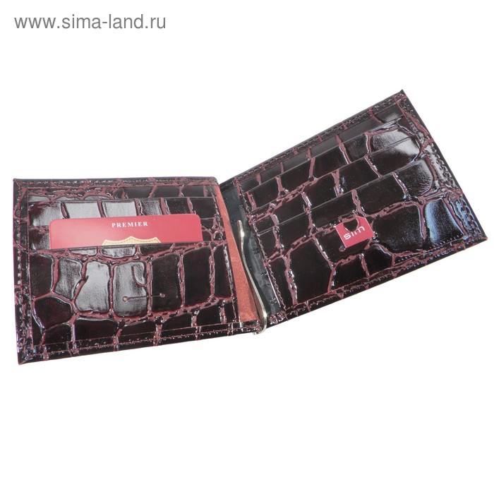 фото Зажим для купюр, цвет бордовый премьер