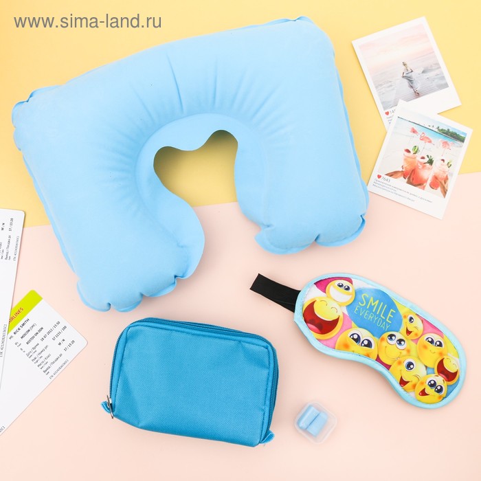 Дорожный набор «Smile everyday»: подушка, маска для сна, беруши
Дорожный набор «Smile everyday»: подушка, маска для сна, беруши