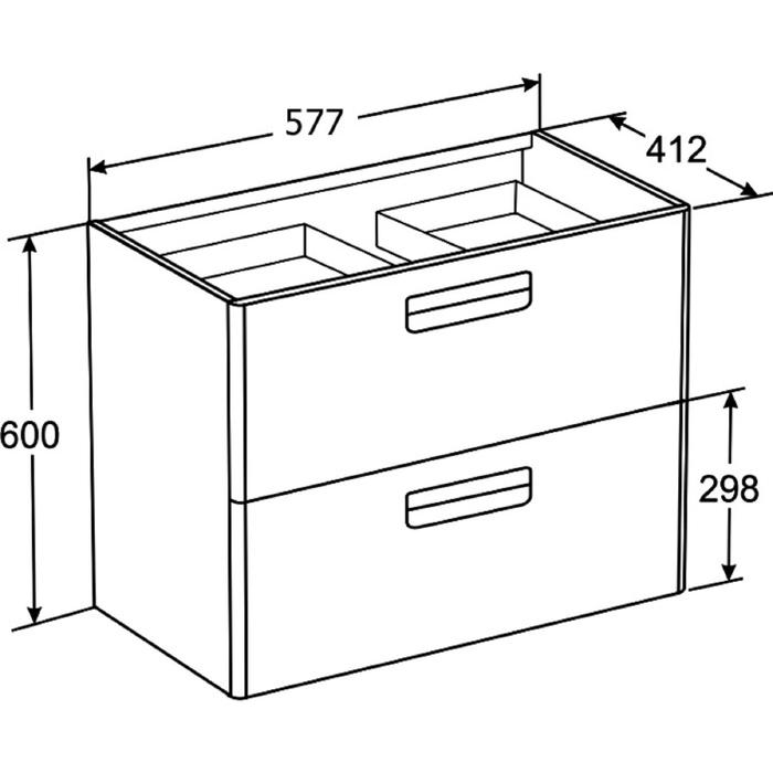 фото Модуль для раковины roca the gap, цвет белый, размер 60 х 44 см