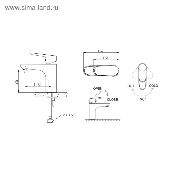 фото Смеситель для раковины bravat pure 7f1105161c