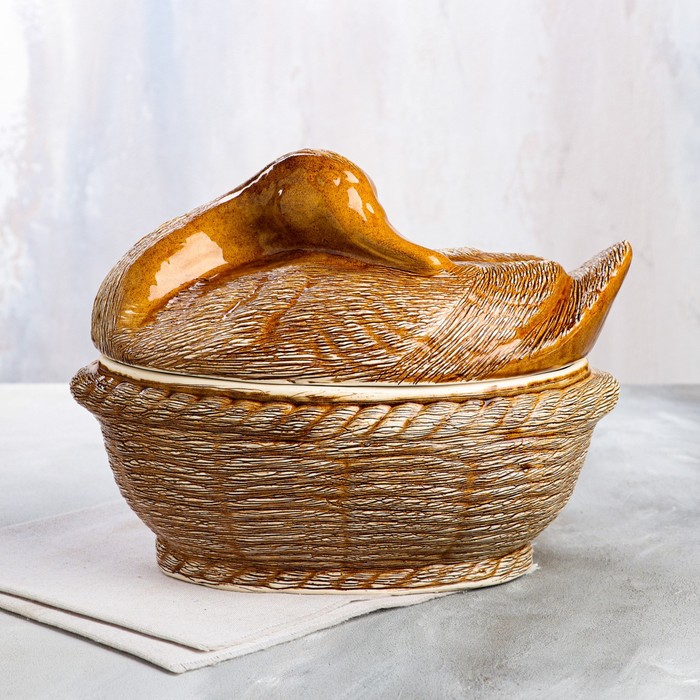 Горшок духовой с крышкой "Гусь", керамика, 3 л, микс
Горшок духовой с крышкой "Гусь", керамика, 3 л, микс