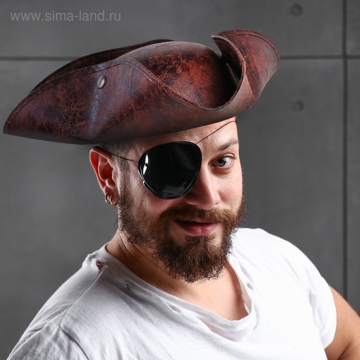 фото Карнавальная шляпа «пират», 56-58 см, цвет коричневый страна карнавалия