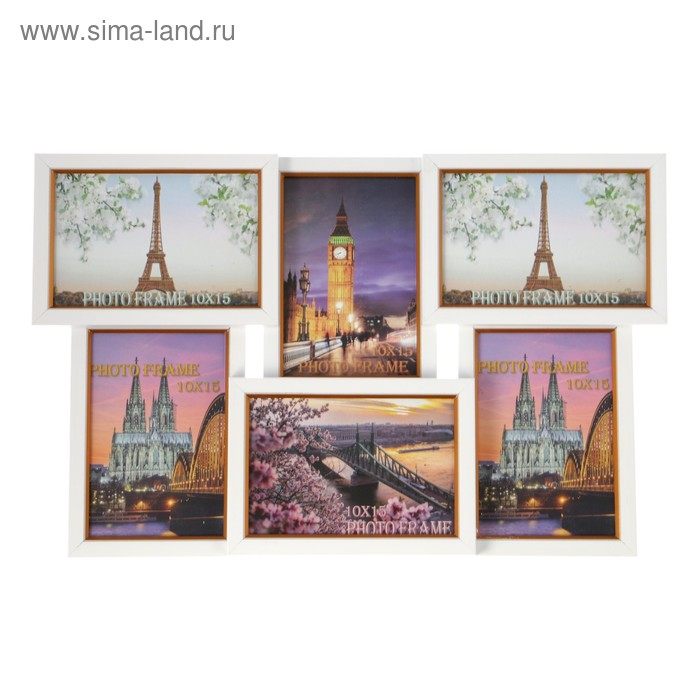 Фоторамка "Белая" 29х45 см на 6 фото 10х15 см
Фоторамка "Белая" 29х45 см на 6 фото 10х15 см