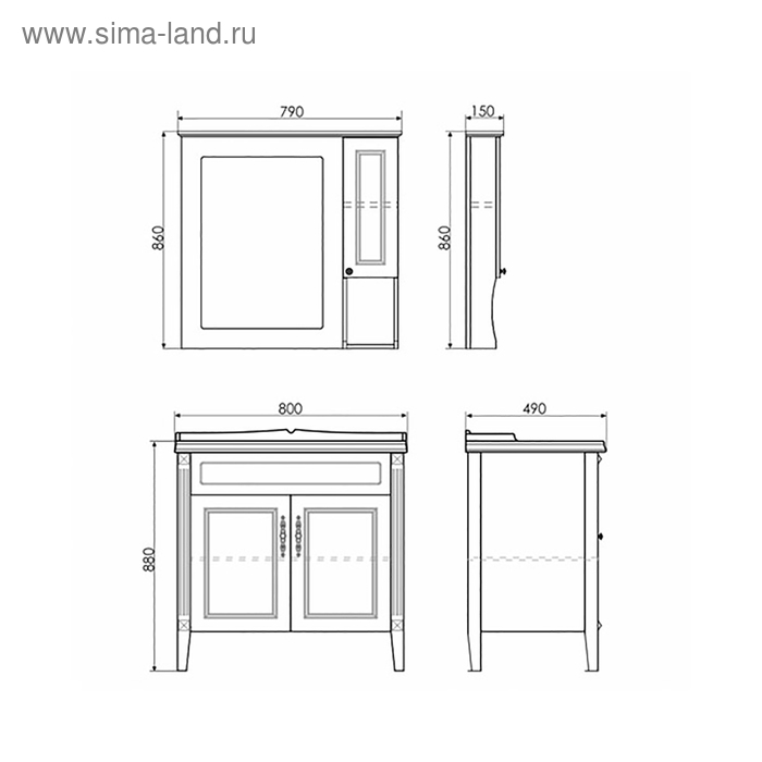 фото Комплект: тумба comforty «палермо-80», цвет белый, с раковиной comforty 3380