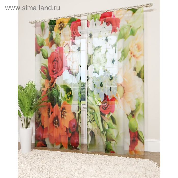 Фототюль «Свадебный букет», размер 145 х 260 см - 2 шт., вуаль
Фототюль «Свадебный букет», размер 145 х 260 см - 2 шт., вуаль