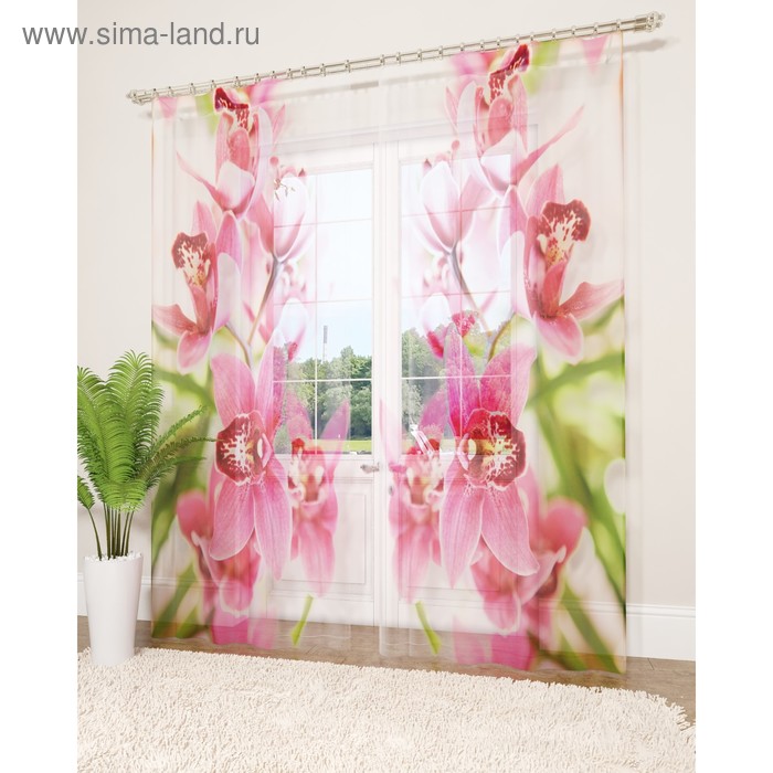 Фототюль «Душистая орхидея», размер 145 х 260 см - 2 шт., вуаль 
Фототюль «Душистая орхидея», размер 145 х 260 см - 2 шт., вуаль