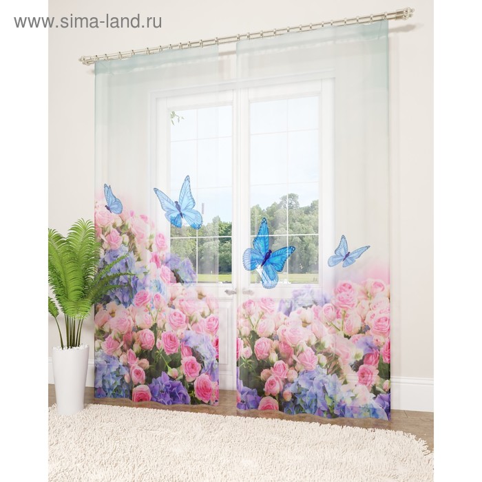 Фототюль «Бабочки в цветах», размер 145 х 260 см - 2 шт., вуаль
Фототюль «Бабочки в цветах», размер 145 х 260 см - 2 шт., вуаль