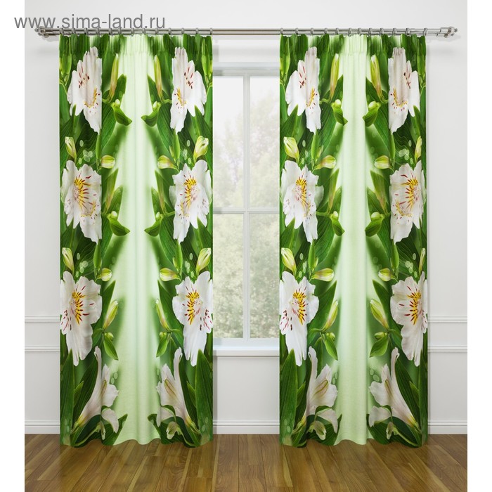 Фотошторы «Альстромерия», размер 145 х 260 см - 2 шт., габардин 
Фотошторы «Альстромерия», размер 145 х 260 см - 2 шт., габардин
