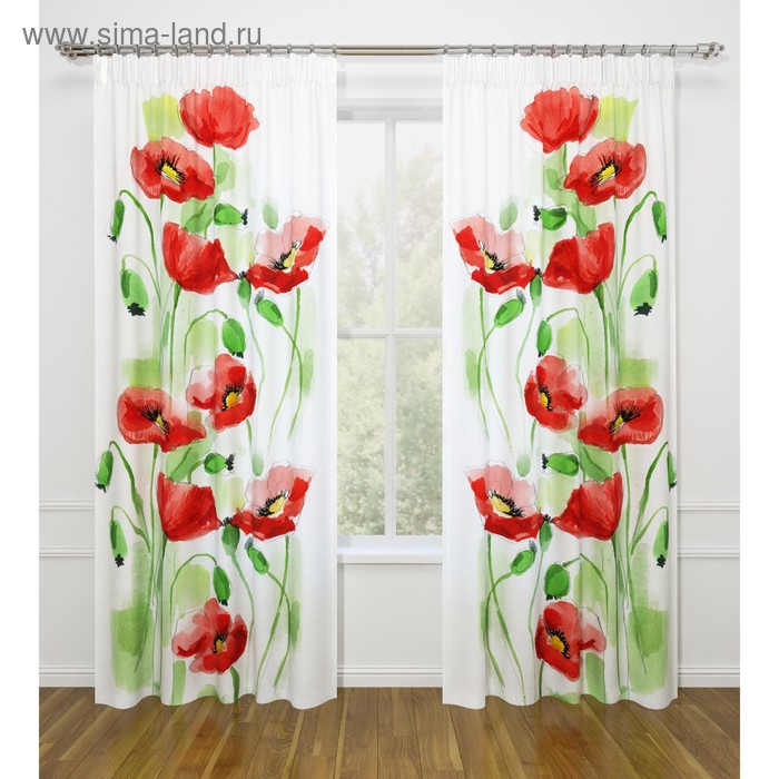 Фотошторы «Акварельные маки», размер 145 х 260 см - 2 шт., габардин
Фотошторы «Акварельные маки», размер 145 х 260 см - 2 шт., габардин