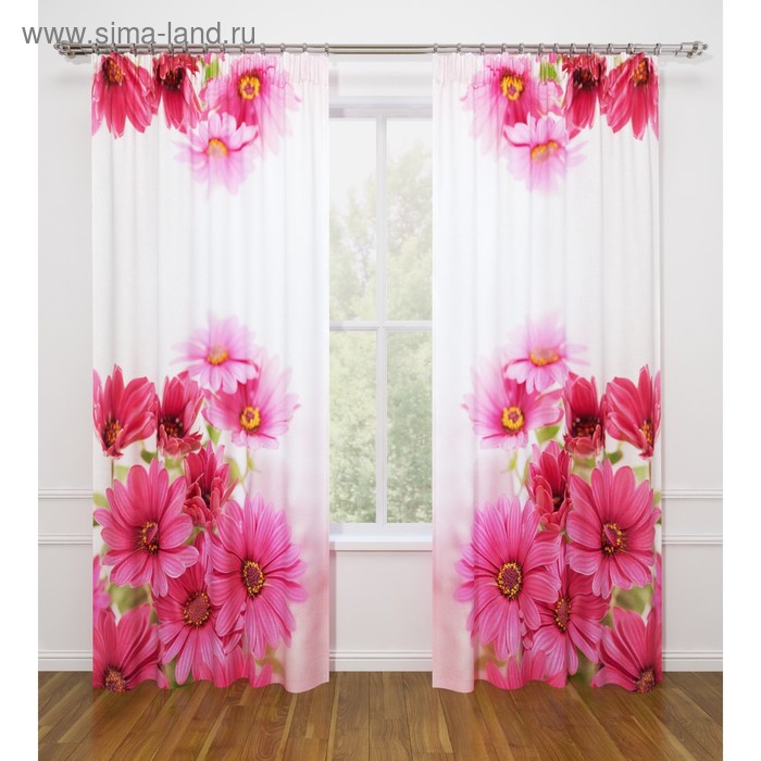 Фотошторы «Садовая ромашка», размер 145 х 260 см - 2 шт., габардин
Фотошторы «Садовая ромашка», размер 145 х 260 см - 2 шт., габардин