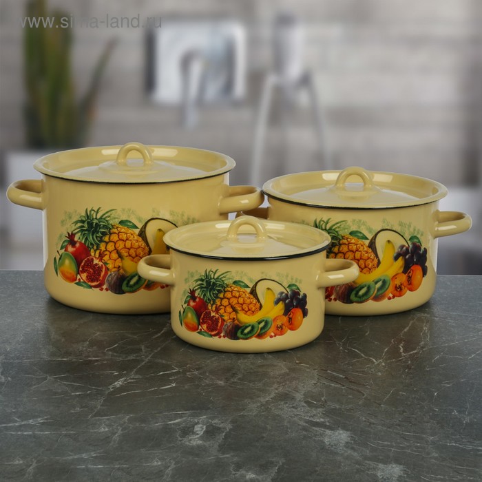 Набор кастрюль «Экзотика», 3 предмета: 1,5 л, 2,9 л, 4,5 л, цвет кремовый
Набор кастрюль «Экзотика», 3 предмета: 1,5 л, 2,9 л, 4,5 л, цвет кремовый