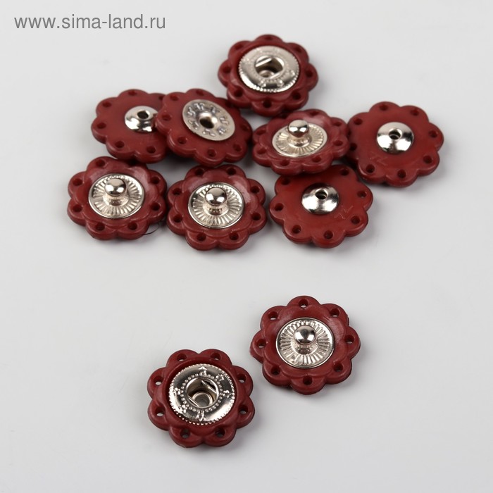 Кнопки пришивные декоративные, d = 16 мм, 5 шт, цвет коричневый
Кнопки пришивные декоративные, d = 16 мм, 5 шт, цвет коричневый