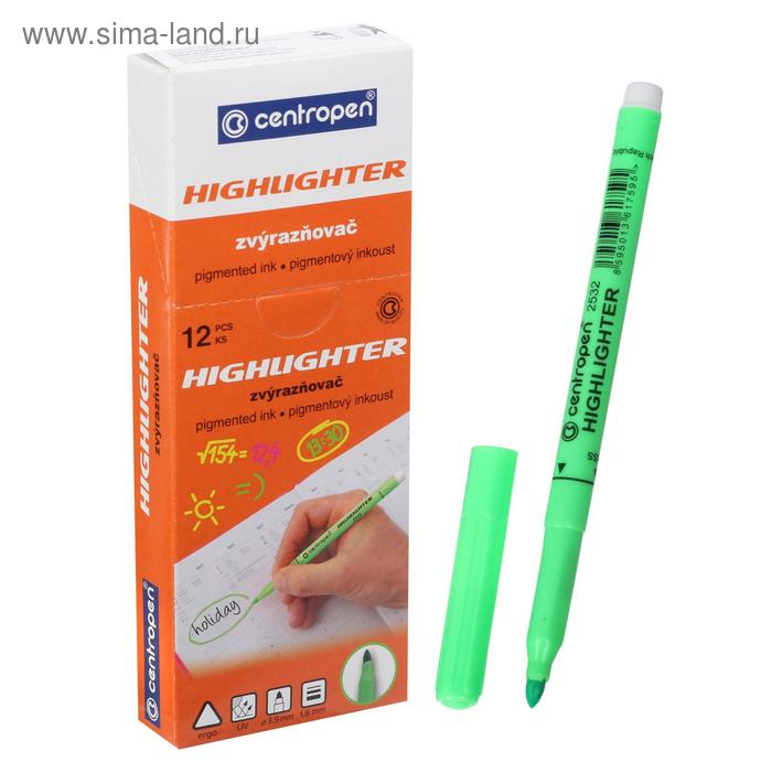 Маркер-текстовыделитель, Centropen 2532, 3.0 мм диаметр, 1.8 мм линия письма, зелёный (ароматизированный) 
Маркер-текстовыделитель, Centropen 2532, 3.0 мм диаметр, 1.8 мм линия письма, зелёный (ароматизированный)