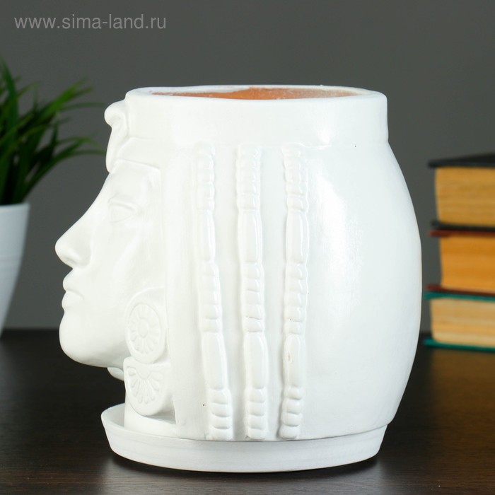фото Горшок - органайзер "клеопатра" белый, 1,6 л/ 16х17х16см хорошие сувениры