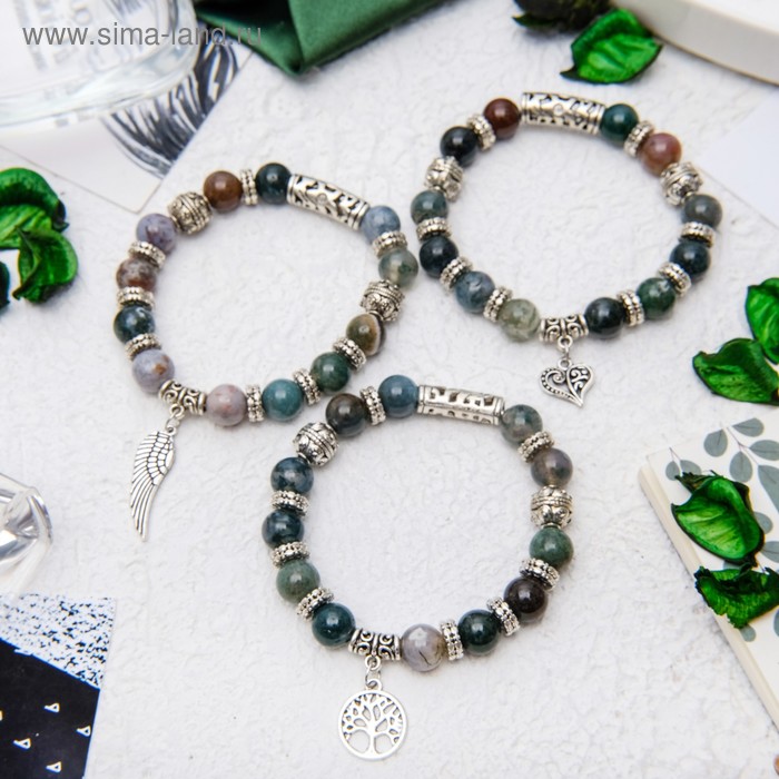 Браслет шар №10 с металлической подвеской МИКС "Яшма зелёная"
Браслет шар №10 с металлической подвеской МИКС "Яшма зелёная"