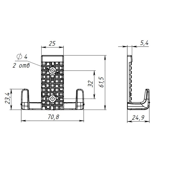 фото Крючок-вешалка №29, цвет хром, 40шт металлист