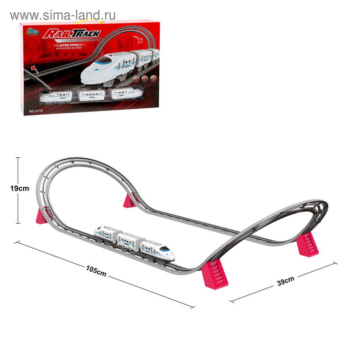 Железная дорога — трек «Скорый поезд», работает от батареек, звуковые эффекты
Железная дорога — трек «Скорый поезд», работает от батареек, звуковые эффекты