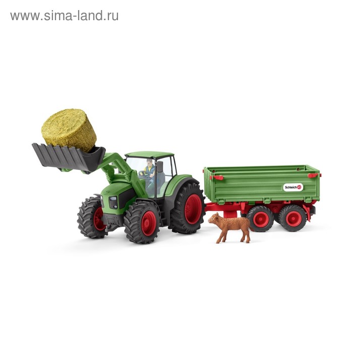 фото Набор фигурок «трактор с прицепом» schleich