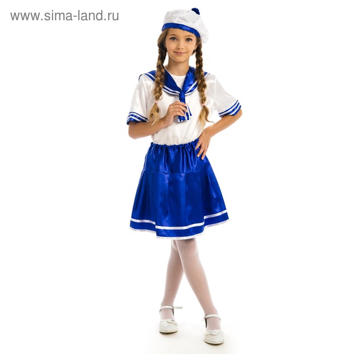 Карнавальный костюм "Морячка", гюйс, рубашка, юбка, берет, рост 110 см
Карнавальный костюм "Морячка", гюйс, рубашка, юбка, берет, рост 110 см