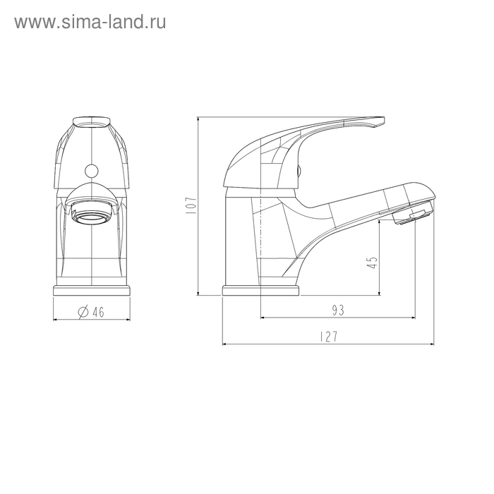 фото Смеситель для раковины esko riga rg 26, хром