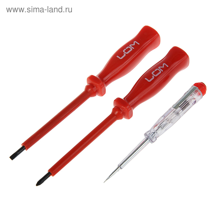 Набор отвёрток диэлектрических ЛОМ, тестер, 3 предмета
Набор отвёрток диэлектрических ЛОМ, тестер, 3 предмета