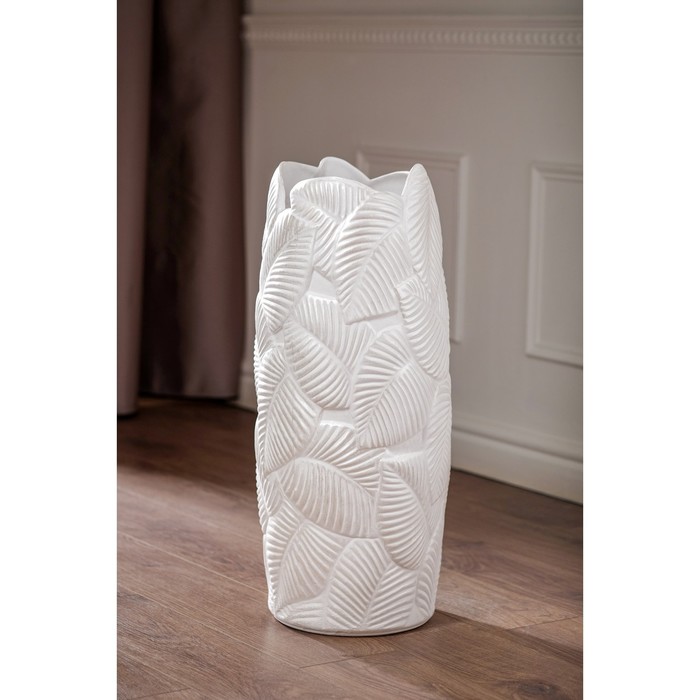 Ваза керамическая "Лист", напольная, белая, 64 см 
Ваза керамическая "Лист", напольная, белая, 64 см