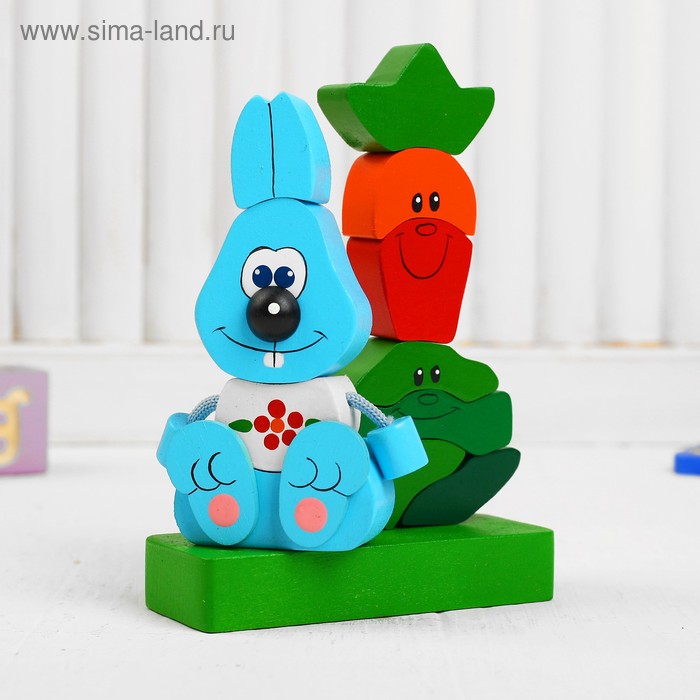 Пирамидка «Зайка на грядке», 12 деталей
Пирамидка «Зайка на грядке», 12 деталей